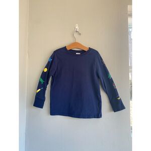 Hanna Andersson Boy's Navy Long Sleeve Size 5 with fun Graphics on Sleeve